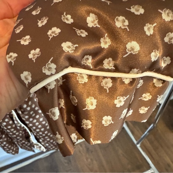 Calvin Klein Brown silky flower Print Women's Robe Size Small - Picture 4 of 6